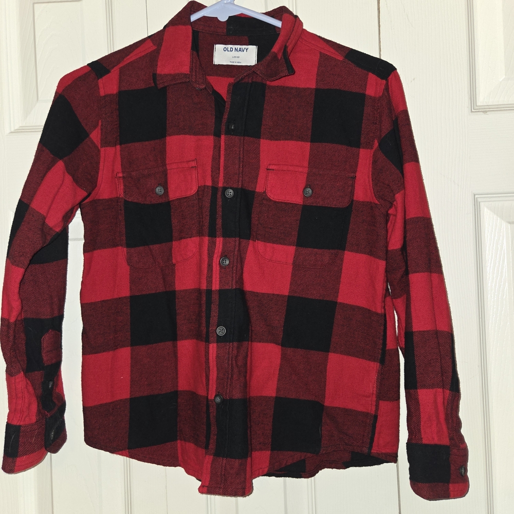 Old Navy Red and Black Checkered Shirt
